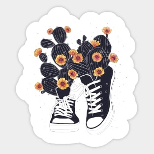 Sneakers with cactus Sticker